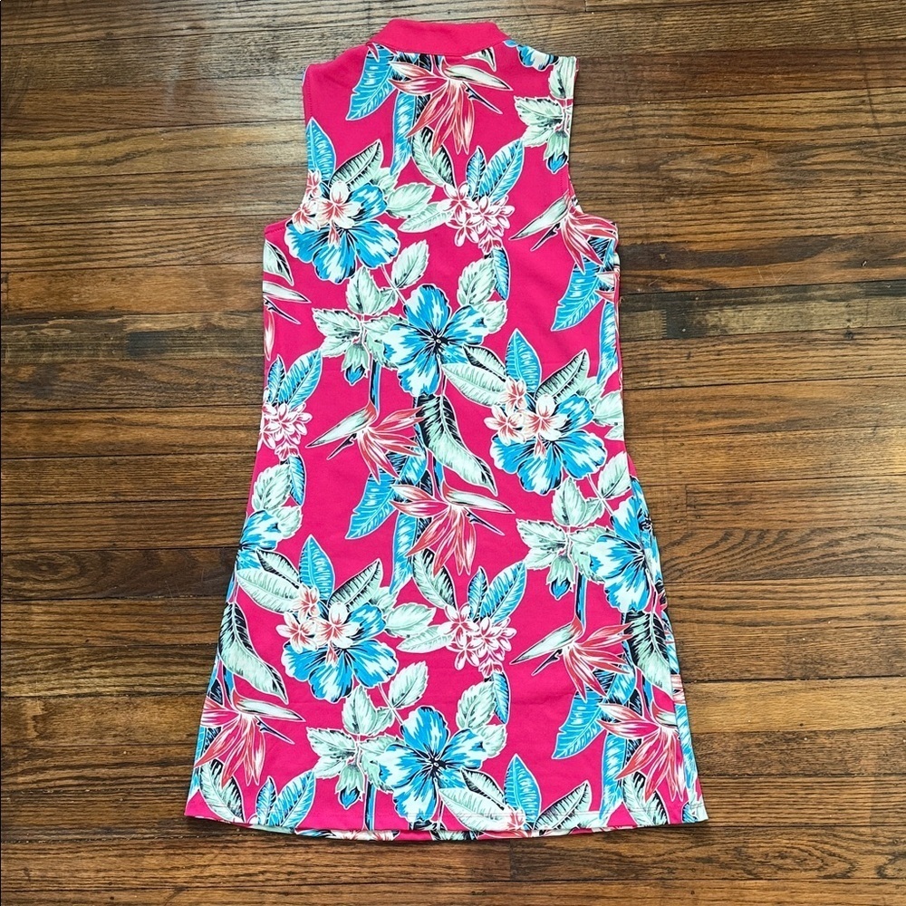 Tommy Bahama Golf Tropical Floral Sleeveless Dress XS Pink Resort Summer - Picture 4 of 11